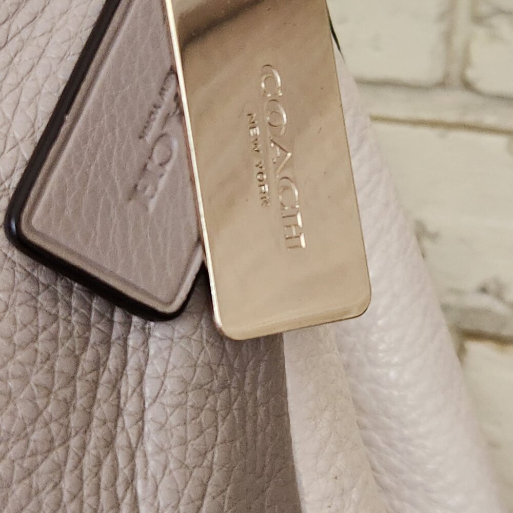 Coach Madison Phoebe Tan & Chalk Shoulder Bag Purse - Picture 7 of 15